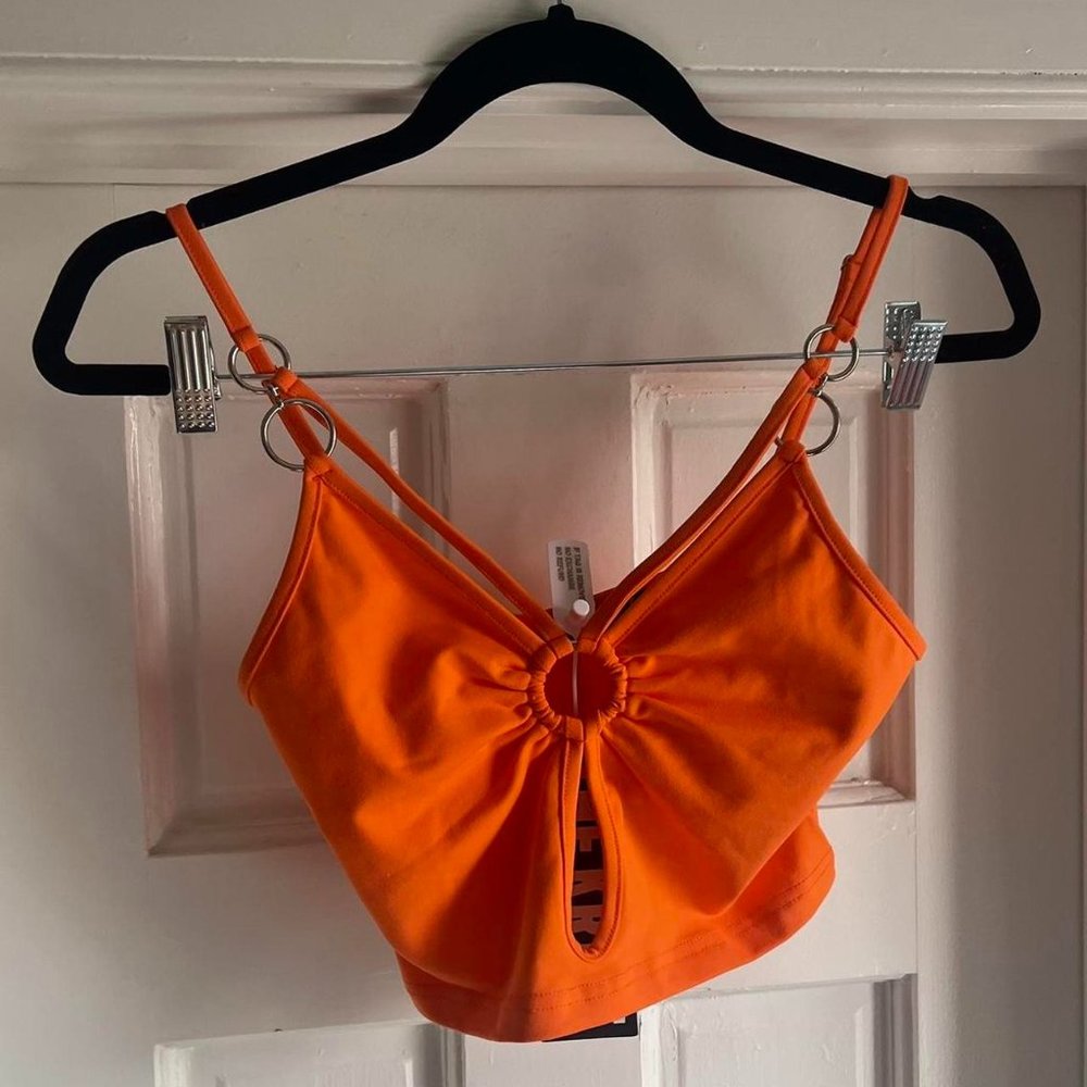 Brand New Orange Crop Cutout Tank Top
